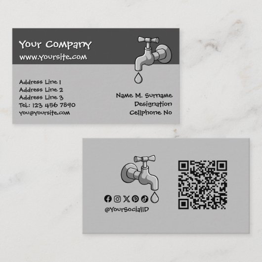 Plumber Visitekaartje (Voorkant / Achterkant)
