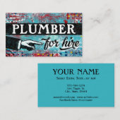 Plumber voor hire Visitekaartjes - blauw rood (Voorkant / Achterkant)