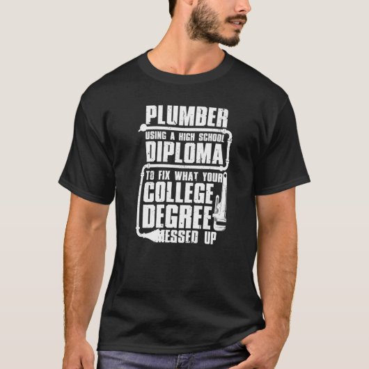 Plumber voor mannen Pipefitter Pipe Plumber T-shirt (Voorkant)
