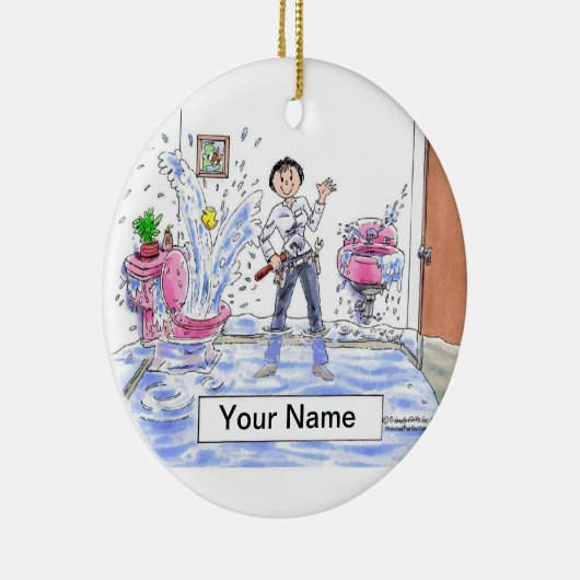 Plumber - Vrouw Keramisch Ornament (Rechts)