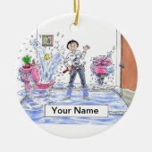 Plumber - Vrouw Keramisch Ornament (Voorkant)