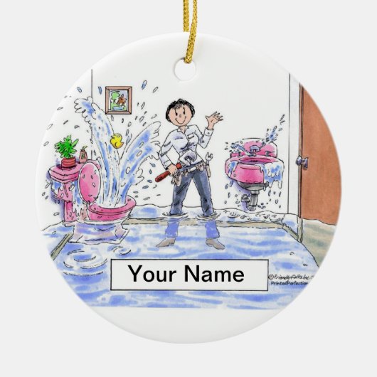 Plumber - Vrouw Keramisch Ornament (Voorkant)