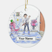 Plumber - Vrouw Keramisch Ornament (Links)
