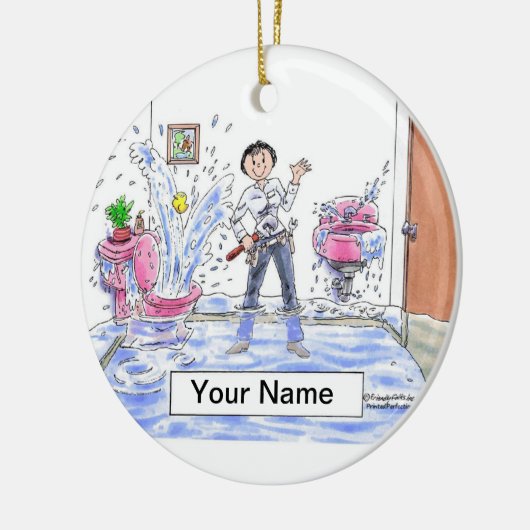 Plumber - Vrouw Keramisch Ornament (Links)