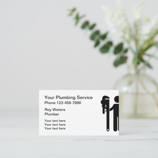 Plumber WFrench Theme Visitekaartje (Staand voorkant)