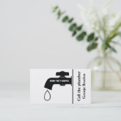 Plumber zwarte witte kraan met oog springende lood visitekaartje (Staand voorkant)