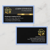 Plumber's Blue Frame Gold Tab  Visitekaartje (Voorkant / Achterkant)