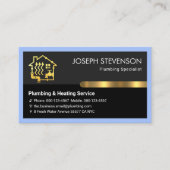 Plumber's Blue Frame Gold Tab Visitekaartje (Voorkant)