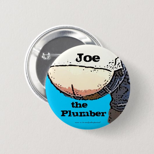 Plumbers Butt... Joe de loodgieter Button (Voorkant /achterkant)
