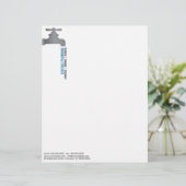 Plumbers Faucet Letterhead Briefhoofd Sjabloon (Staand voorkant)