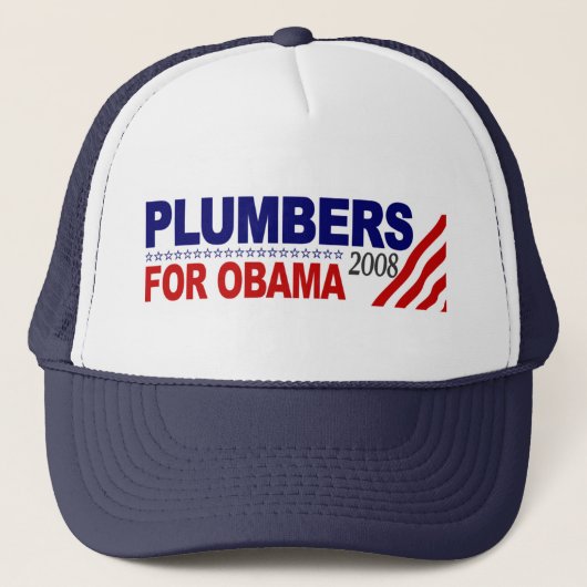 Plumbers for Obama 2008 Trucker Pet (Voorkant)