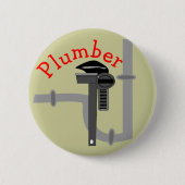 Plumbers giften ronde button 5,7 cm (Voorkant)