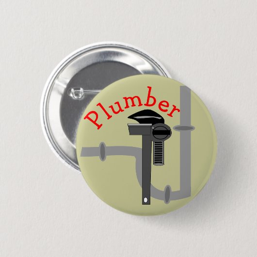 Plumbers giften ronde button 5,7 cm (Voorkant /achterkant)