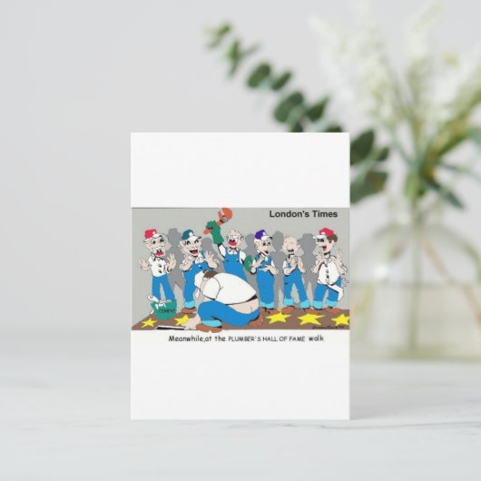 Plumbers Hall of Fame Funny Gifts & Collectibles Briefkaart (Staand voorkant)