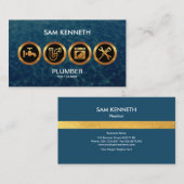 Plumber's Majestic Faux Golden Icons Visitekaartje (Voorkant / Achterkant)