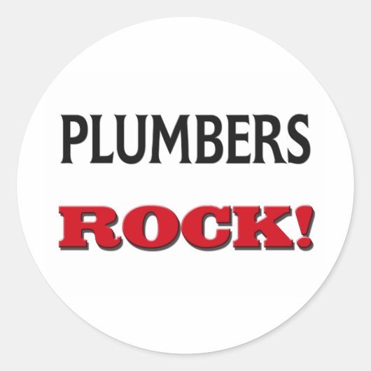 Plumbers Rock Ronde Sticker (Voorkant)