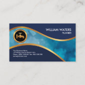 Plumber's Water Wave Channel Faux Gold Icon Visitekaartje (Voorkant)