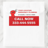 PLUMBERVICES EN PLAATSELIJKE NOODSPLUIMERS RECHTHOEKIGE STICKER (Tas)