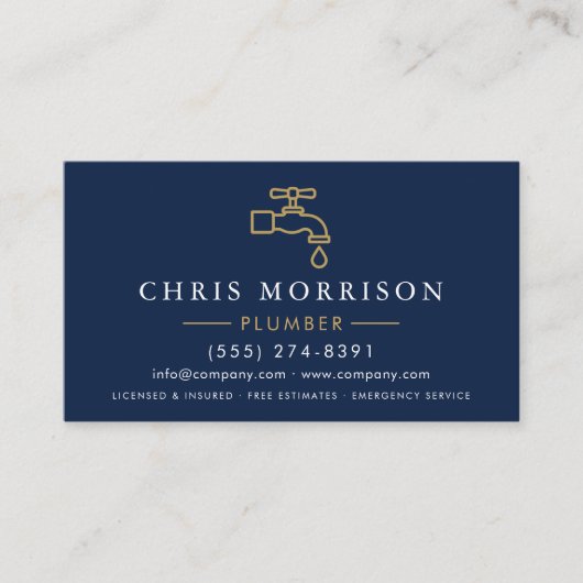 Plumbing and Heating Plumber QR Code Visitekaartje (Voorkant)