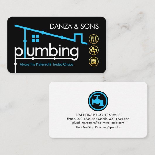 Plumbing Building Pipeline Frame Visitekaartje (Voorkant / Achterkant)
