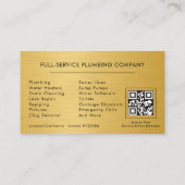 Plumbing Company Steel Metal QR Code Visitekaartje (Achterkant)