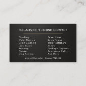 Plumbing Faux Metallic Industrial Visitekaartje (Achterkant)