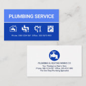 Plumbing Icons On Blue Layers Visitekaartje (Voorkant / Achterkant)