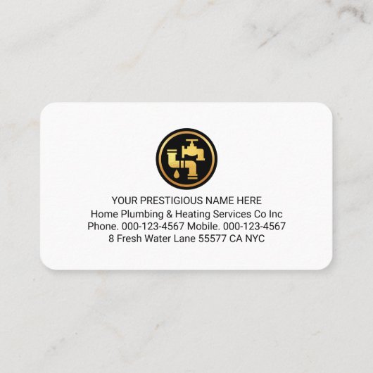 Plumbing Pipeline Leaking Blue Water Visitekaartje (Achterkant)