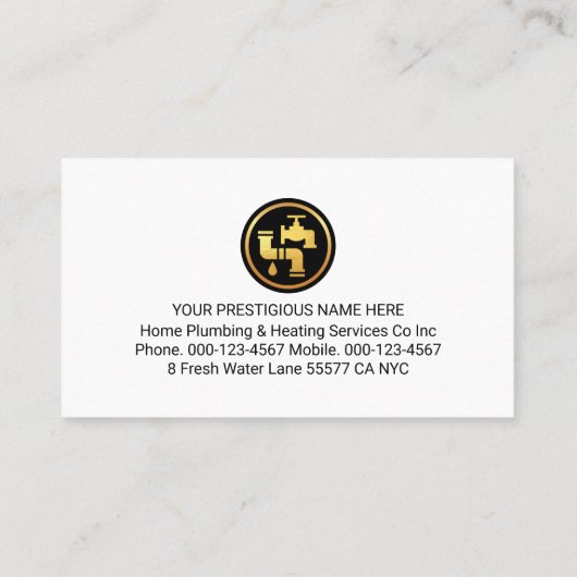 Plumbing Pipeline Leaking Water Visitekaartje (Achterkant)