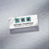 Plumbing Pipes Icons | Blue Collar Magnetisch Visitekaartje (Voorbeeld)