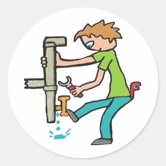 Plumbing Ronde Sticker (Voorkant)