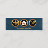 Plumbing Service Icons Blue Bubbles-buizen Mini Visitekaartje (Voorkant)