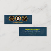 Plumbing Service Icons Blue Bubbles-buizen Mini Visitekaartje (Voorkant / Achterkant)