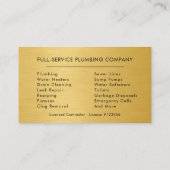 Plumbing Service Plumber Black Gold Visitekaartje (Achterkant)