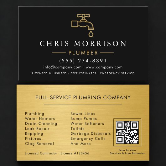 Plumbing Service Plumber QR Code Visitekaartje