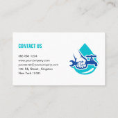 Plumbing Service Water Drop Logo Plumber Business Afsprakenkaartje (Achterkant)