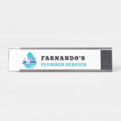 Plumbing Service Water Drop Logo Plumber Business Bureau Naambordje (Voorkant)