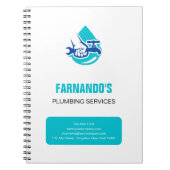 Plumbing Service Water Drop Logo Plumber Business Notitieboek (Voorkant)