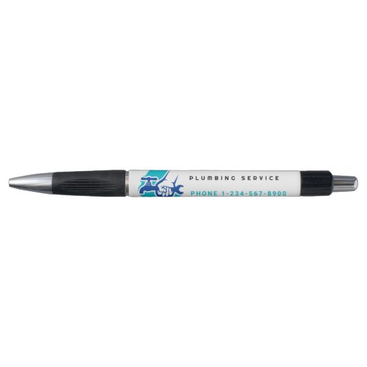 Plumbing Service Water Drop Logo Plumber Business Pen (Voorkant)