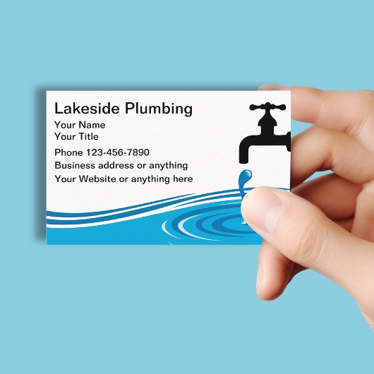 Plumbing Service Water Leak Simple Graphic Visitekaartje