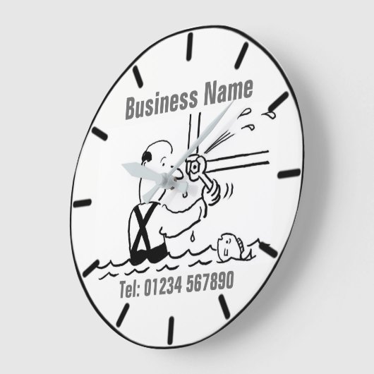 Plumbing Services Cartoon Clock Grote Klok (Hoek)