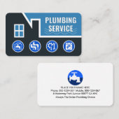 Plumbing Tools On Leaking Building Roof Visitekaartje (Voorkant / Achterkant)