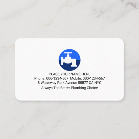 Plumbing Tools On Leaking Building Roof Visitekaartje (Achterkant)