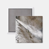 Plume uit de uitbarsting van Chaiten vulcano, Chil Magneet (Voorkant / Achterkant)