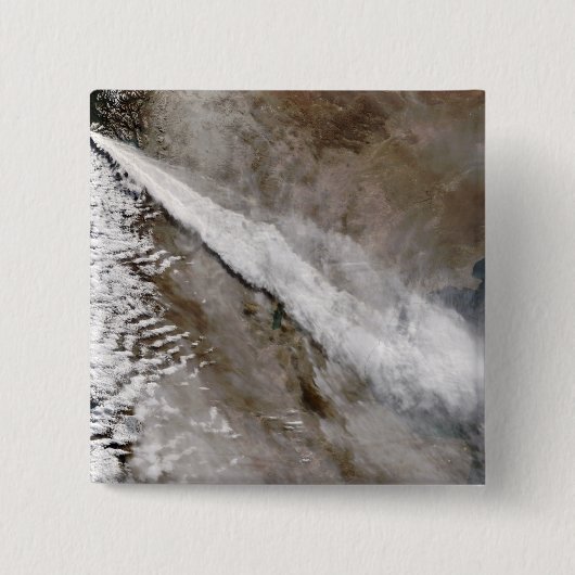 Plume uit de uitbarsting van Chaiten vulcano, Chil Vierkante Button 5,1 Cm (Voorkant)