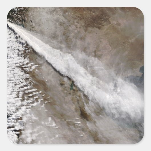 Plume uit de uitbarsting van Chaiten vulcano, Chil Vierkante Sticker (Voorkant)