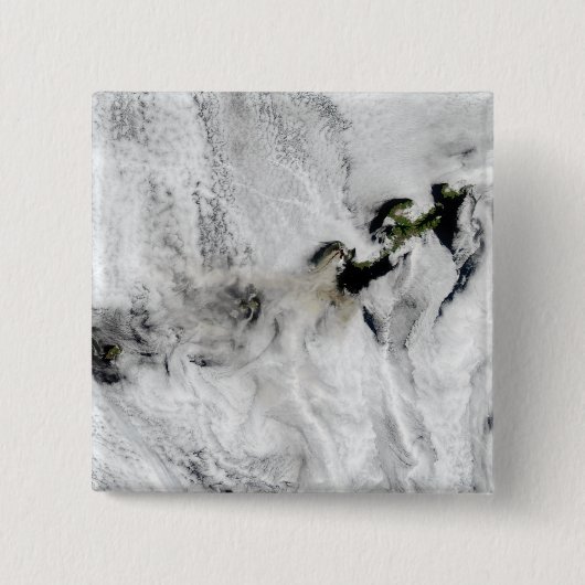 Plume uit Okmok Volcano, Aleutian Islands 2 Vierkante Button 5,1 Cm (Voorkant)