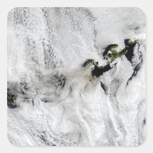 Plume uit Okmok Volcano, Aleutian Islands 2 Vierkante Sticker (Voorkant)