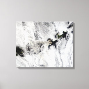 Plume uit Okmok Volcano, Aleutian Islands Canvas Afdruk
