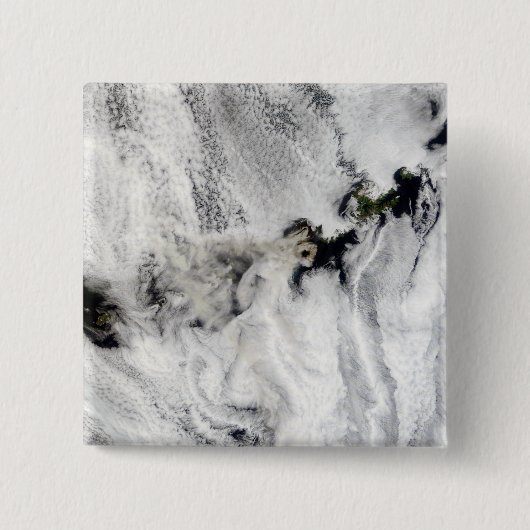 Plume uit Okmok Volcano, Aleutian Islands Vierkante Button 5,1 Cm (Voorkant)